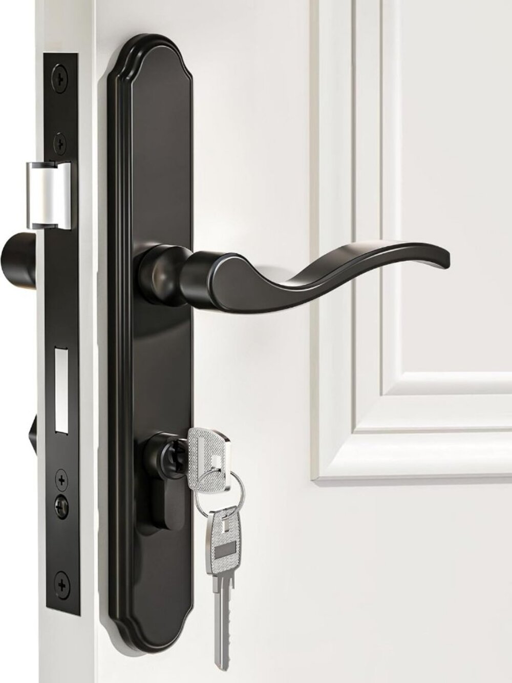 Black Storm Door Handle Accessory Set - Durable Replacement Part for Easy